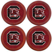 University of South Carolina Needlepoint Coasters in Garnet by Smathers & Branson - Country Club Prep