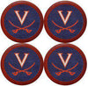 University of Virginia Needlepoint Coasters in Navy by Smathers & Branson - Country Club Prep