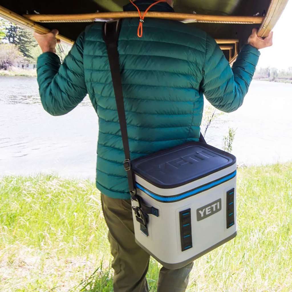 YETI Hopper Flip 8 Portable Cooler, Fog Gray/Tahoe Blue–