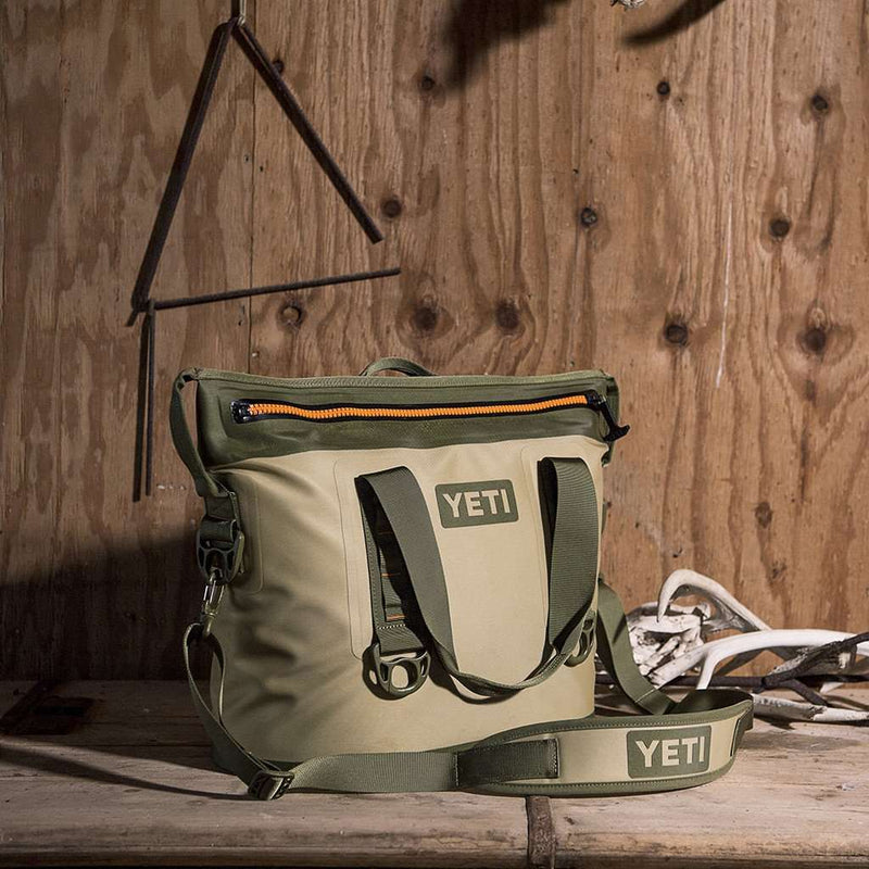 Hopper Two 20 in Field Tan and Blaze Orange by YETI - Country Club Prep