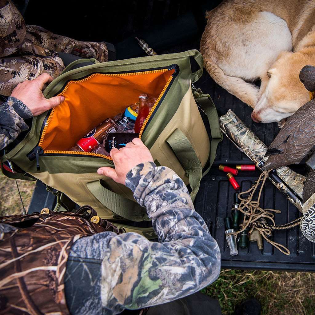 field tan / blaze orange yeti cooler bag YETI Hopper Two 30 in Field Tan and Blaze Orange – Country Club Prep