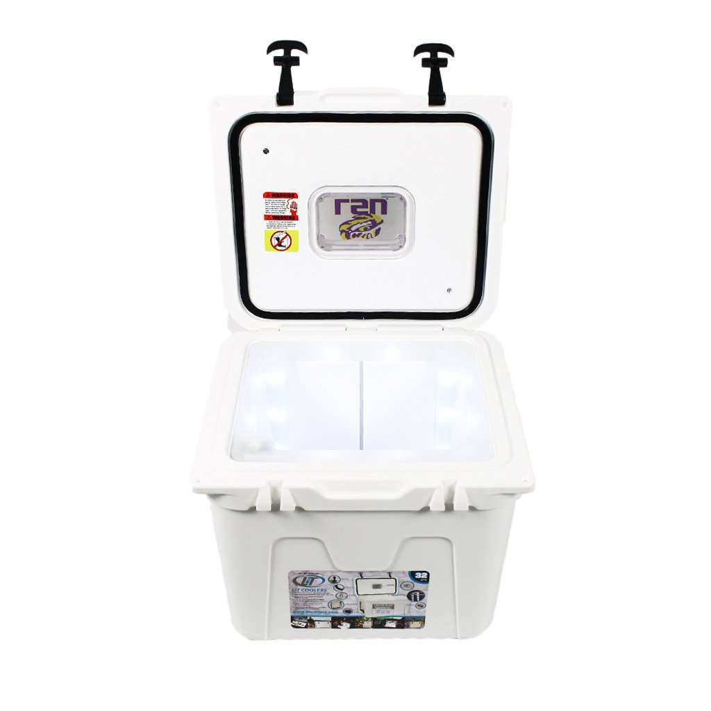 Louisiana State University Cooler 32qt in White by Lit Coolers - Country Club Prep