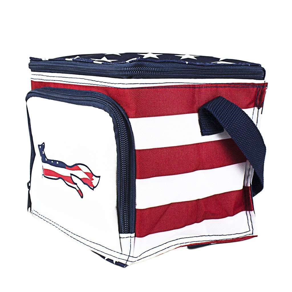 Patriotic Longshanks Cooler in Red, White, & Blue by Country Club Prep - Country Club Prep