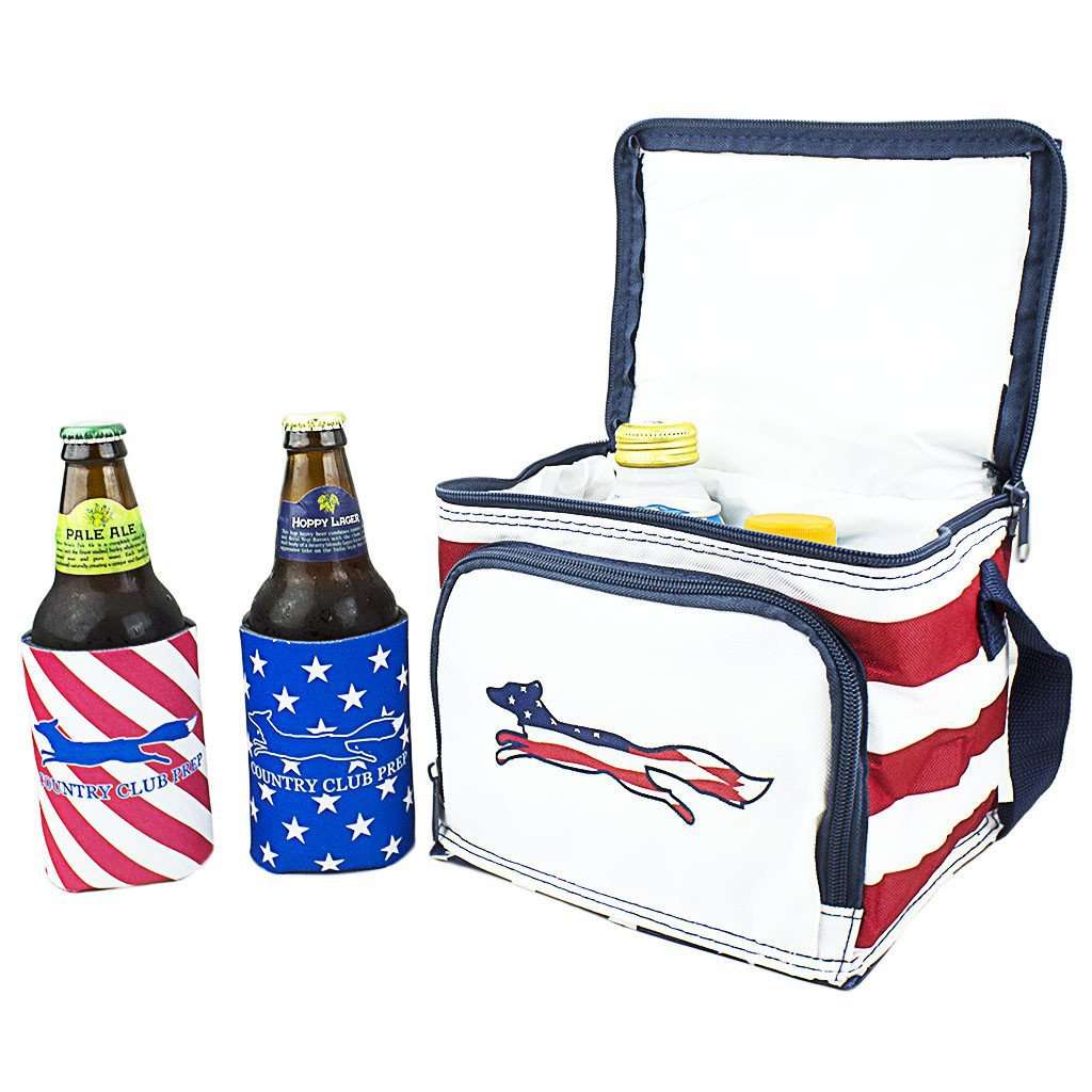 Patriotic Longshanks Cooler in Red, White, & Blue by Country Club Prep - Country Club Prep