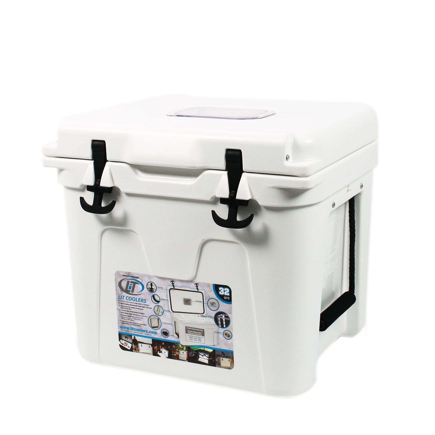State Traditions America Cooler 32qt in White by Lit Coolers - Country Club Prep
