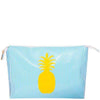 Betty Cosmetic Case in Blue Sripe with Yellow Pineapple by Lolo - Country Club Prep