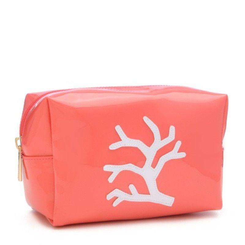Medium Avery Case in Green Stripes with Watermelon Coral Anchor by Lolo main image 0