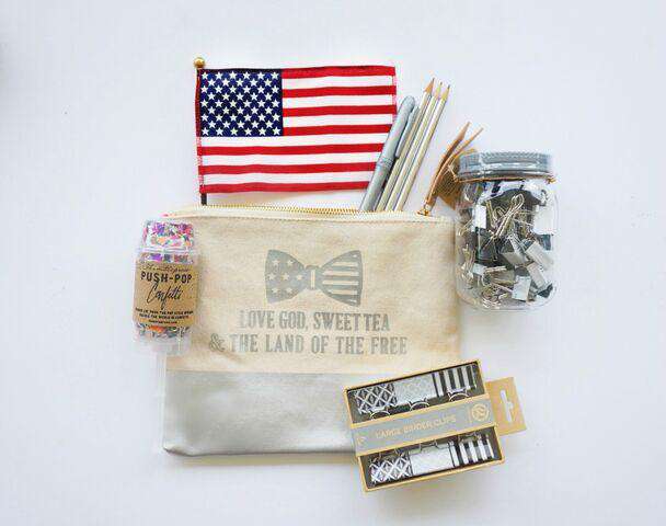 Land of the Free Travel Canvas Pouch by Jadelynn Brooke - Country Club Prep