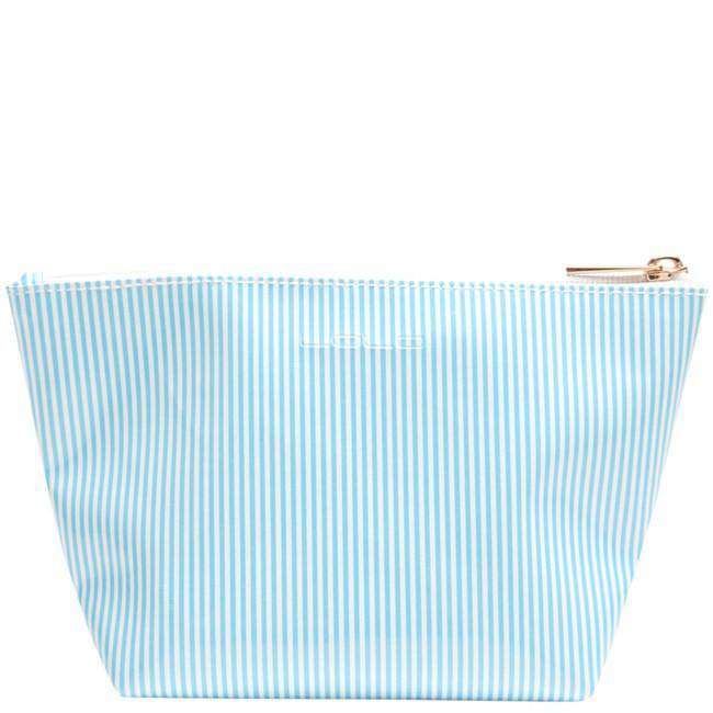 Medium Avery Case in Blue Stripe with Pink Flip Flop by Lolo - Country Club Prep