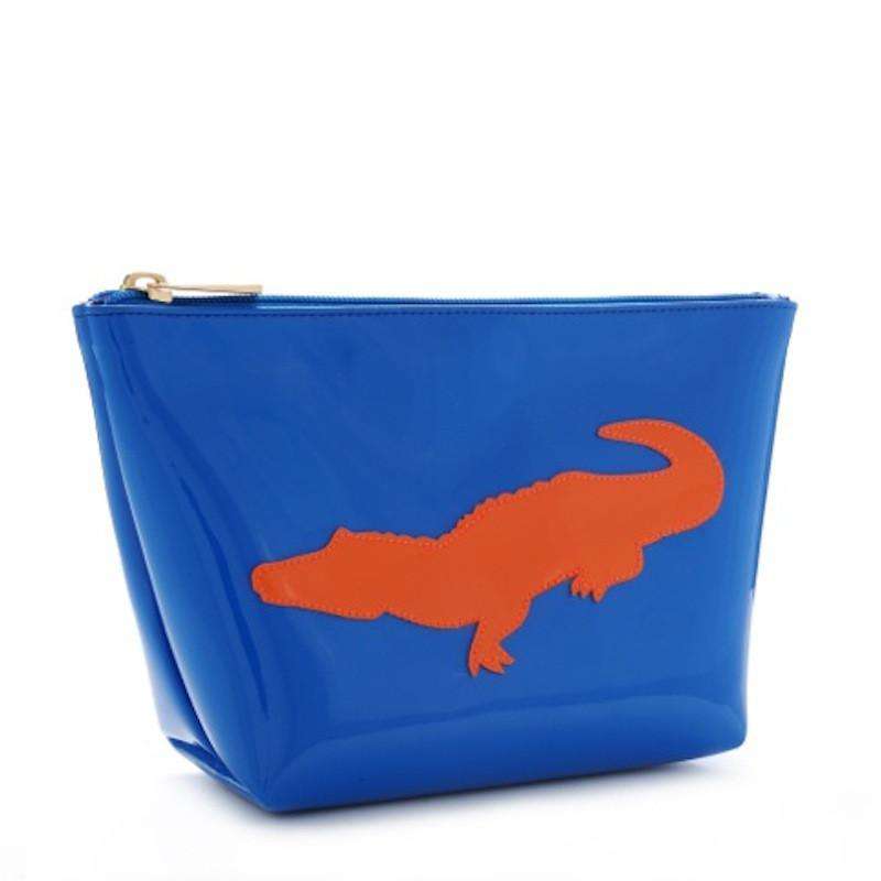 Medium Avery Case in Blue with Orange Alligator by Lolo - Country Club Prep