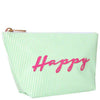 Medium Avery Case in Green Stripe with Pink Happy by Lolo - Country Club Prep