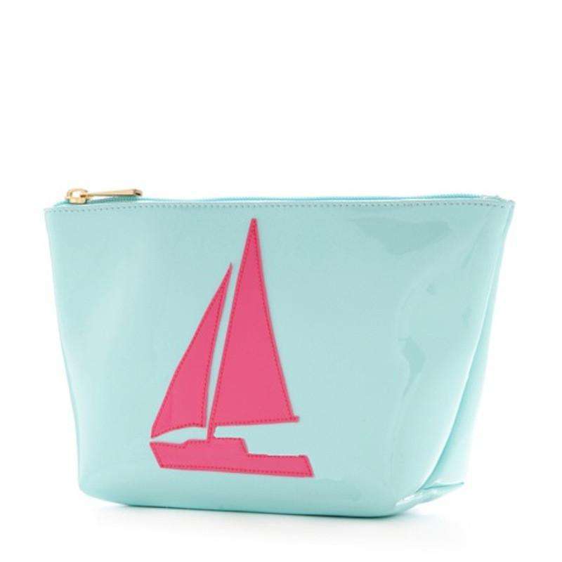 Medium Avery Case in Light Blue with Pink Sailboat by Lolo - Country Club Prep