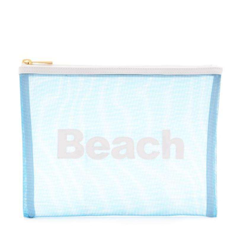 Medium Mesh Avery Case in Blue with White Beach by Lolo - Country Club Prep