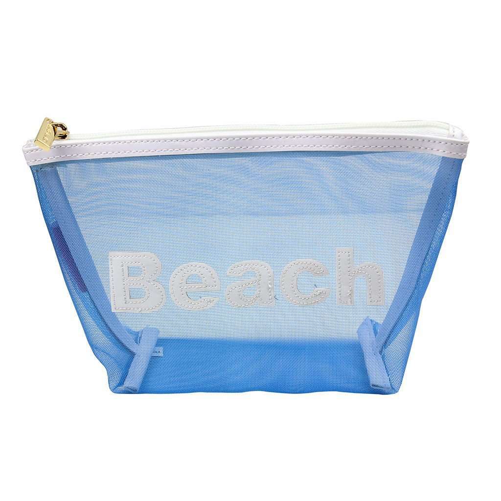 Medium Mesh Avery Case in Blue with White Beach by Lolo - Country Club Prep