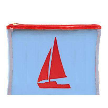 Mesh Stanley Case in Blue with Red Sailboat by Lolo - Country Club Prep