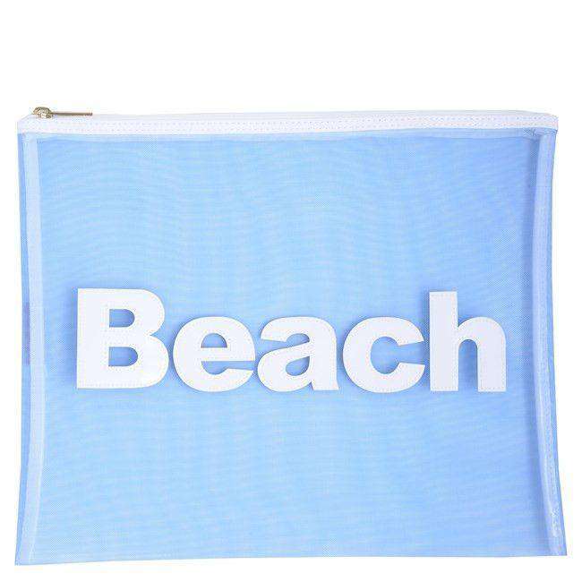 Mesh Stanley Case in Blue with White Beach by Lolo - Country Club Prep