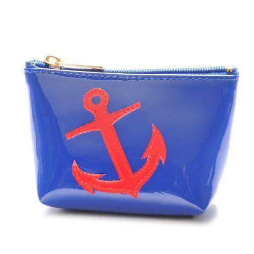 Mini Avery Case in Navy with Red Anchor by Lolo - Country Club Prep