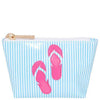 Mini Avery Change Purse in Blue Stripe with Pink Flip Flop by Lolo - Country Club Prep