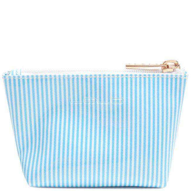 Mini Avery Change Purse in Blue Stripe with Pink Flip Flop by Lolo - Country Club Prep