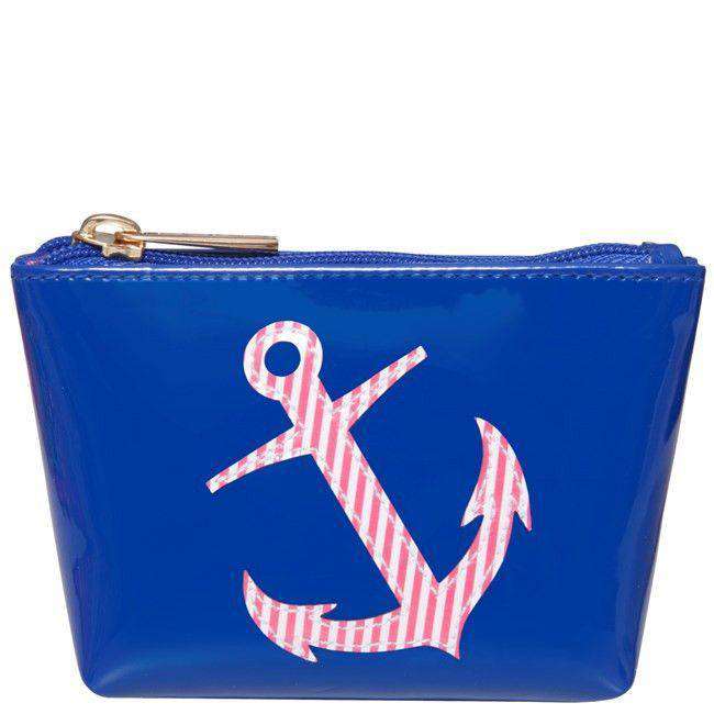 Mini Avery Change Purse in Navy with Red Stripe Anchor by Lolo - Country Club Prep