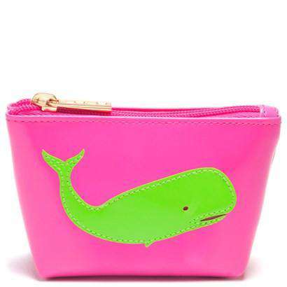 Mini Avery Change Purse in Pink with Green Whale by Lolo - Country Club Prep