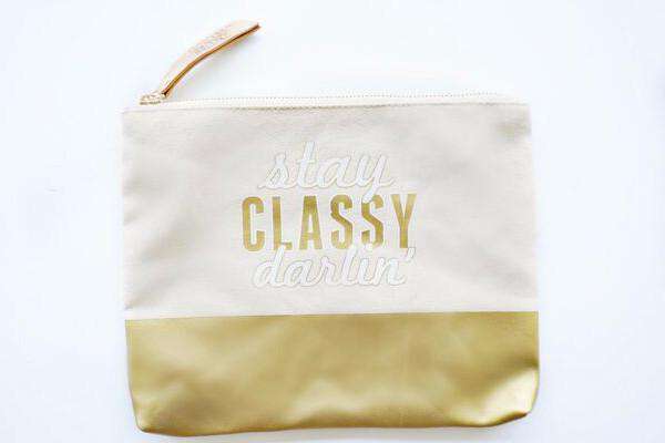 Stay Classy Darlin' Travel Canvas Pouch by Jadelynn Brooke - Country Club Prep