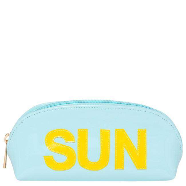 Sunglass Case in Light Blue with Yellow Sun by Lolo - Country Club Prep