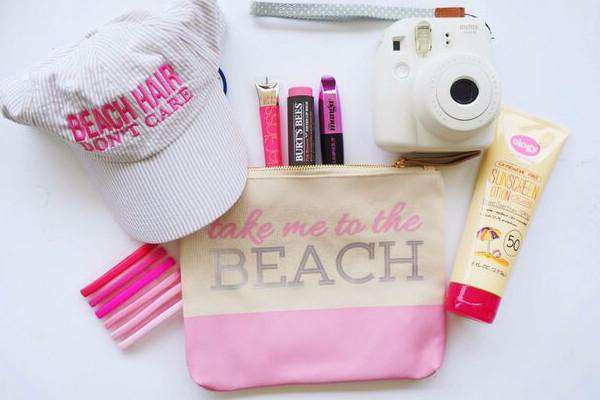 Take Me To The Beach Travel Canvas Pouch by Jadelynn Brooke - Country Club Prep