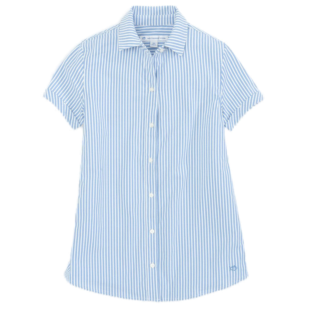 Courtney Striped Intercoastal Short Sleeve Button Down Shirt by Southern Tide - Country Club Prep