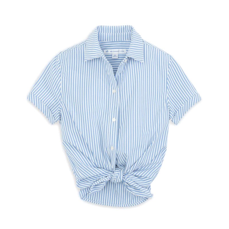 Courtney Striped Intercoastal Short Sleeve Button Down Shirt by Southern Tide - Country Club Prep