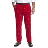 Beachcomber Corduroy Pants in Crimson with Embroidered Christmas Tree by Castaway Clothing - Country Club Prep