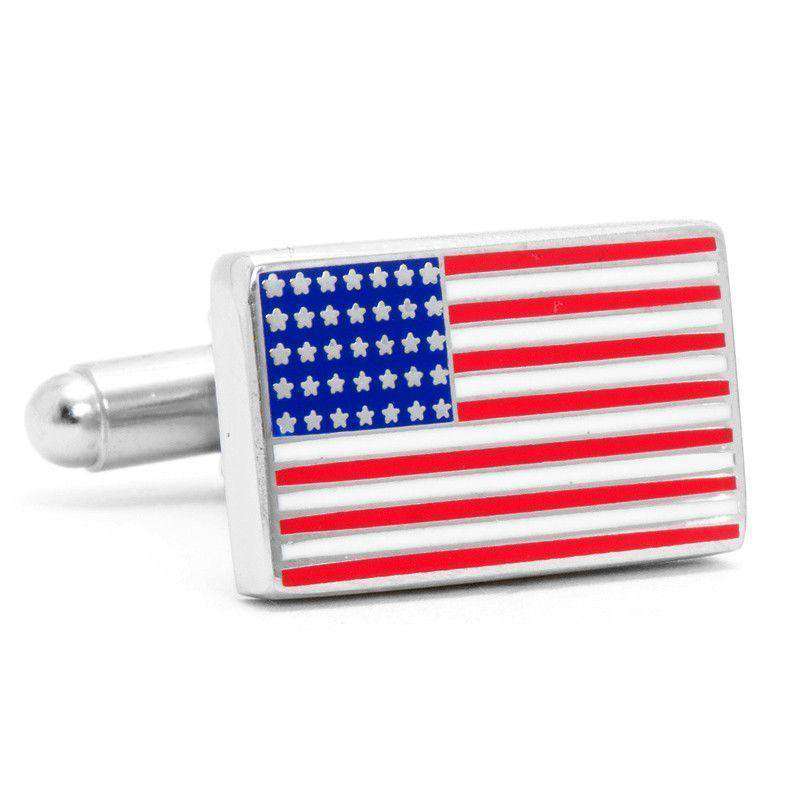 American Flag Cufflinks in Red White and Blue by CufflinksInc - Country Club Prep
