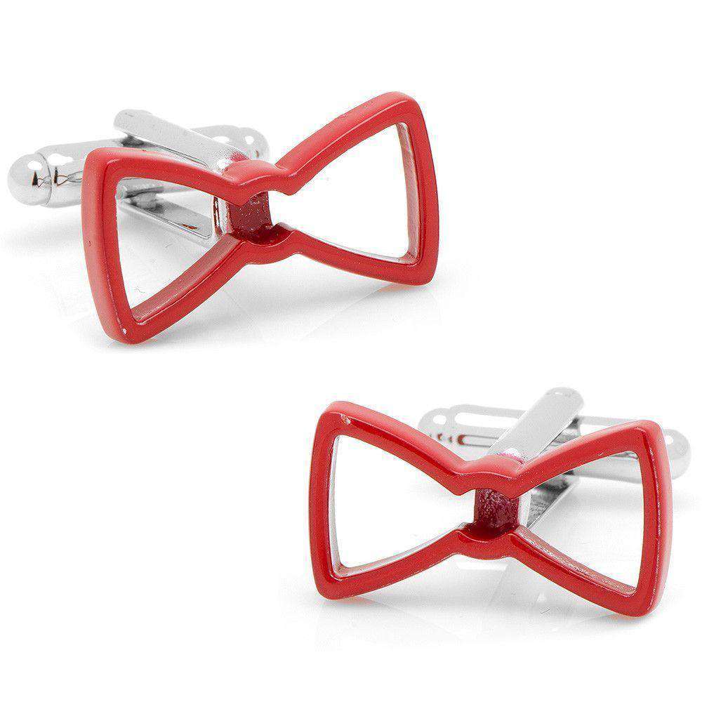 Cool Cut Bowtie Cufflinks in Red by CufflinksInc - Country Club Prep