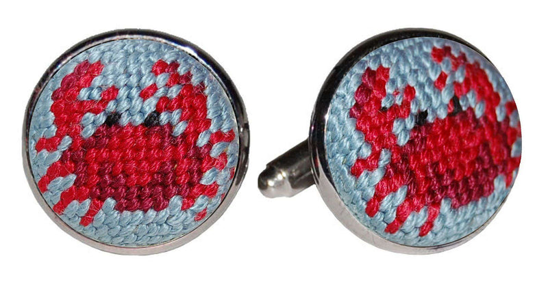 Crab Needlepoint Cufflinks by Smathers & Branson - Country Club Prep