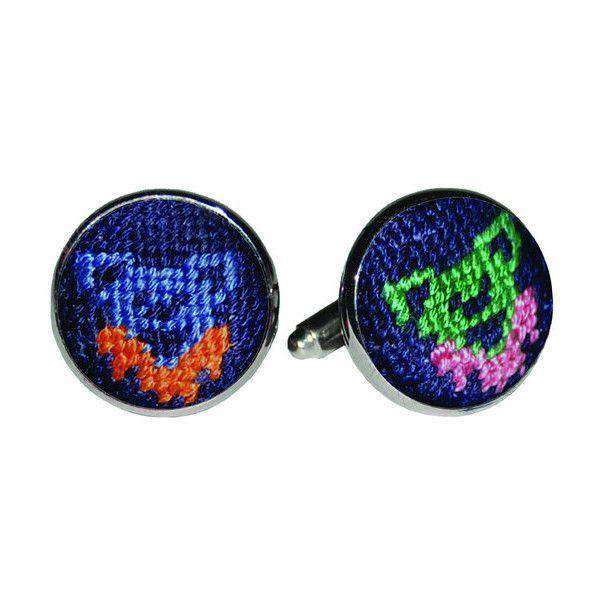 Dancing Bears Needlepoint Cufflinks by Smathers & Branson - Country Club Prep