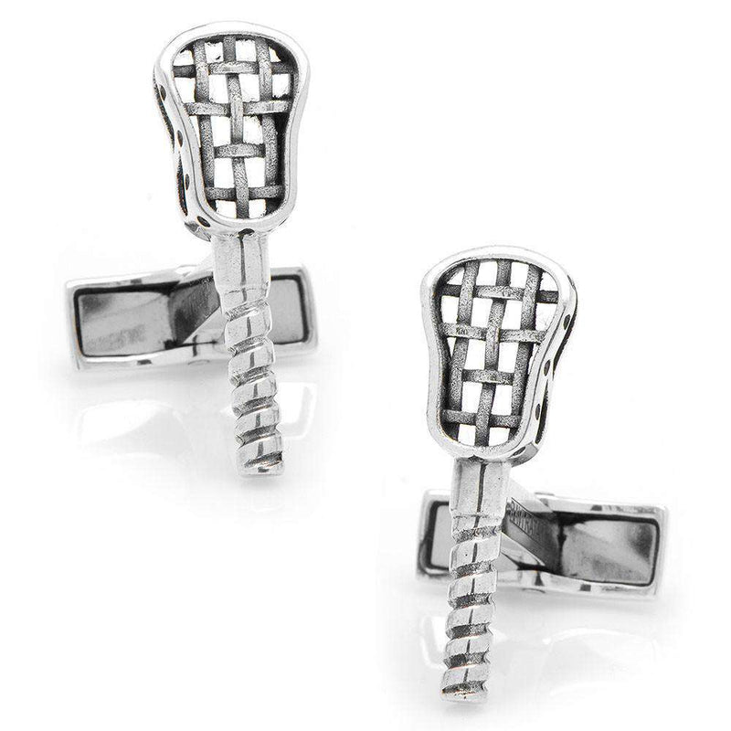 Lacrosse Cufflinks in Sterling Silver by CufflinksInc - Country Club Prep