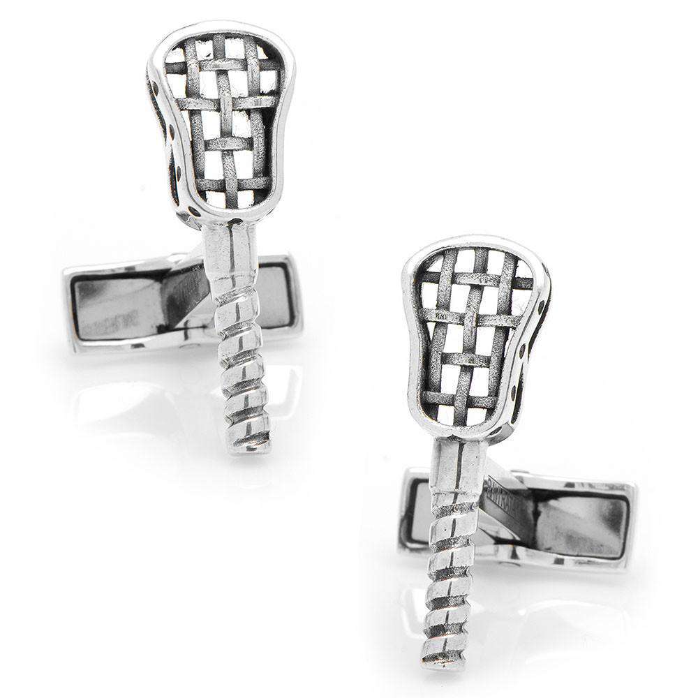 Lacrosse Cufflinks in Sterling Silver by CufflinksInc - Country Club Prep