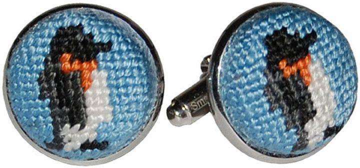 Penguin Needlepoint Cufflinks by Smathers & Branson - Country Club Prep
