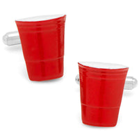 Red Party Cup Cufflinks in Red by CufflinksInc - Country Club Prep
