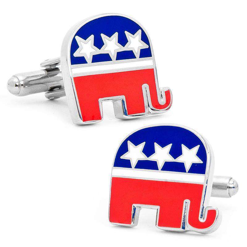 Republican Elephant Cufflinks by CufflinksInc - Country Club Prep