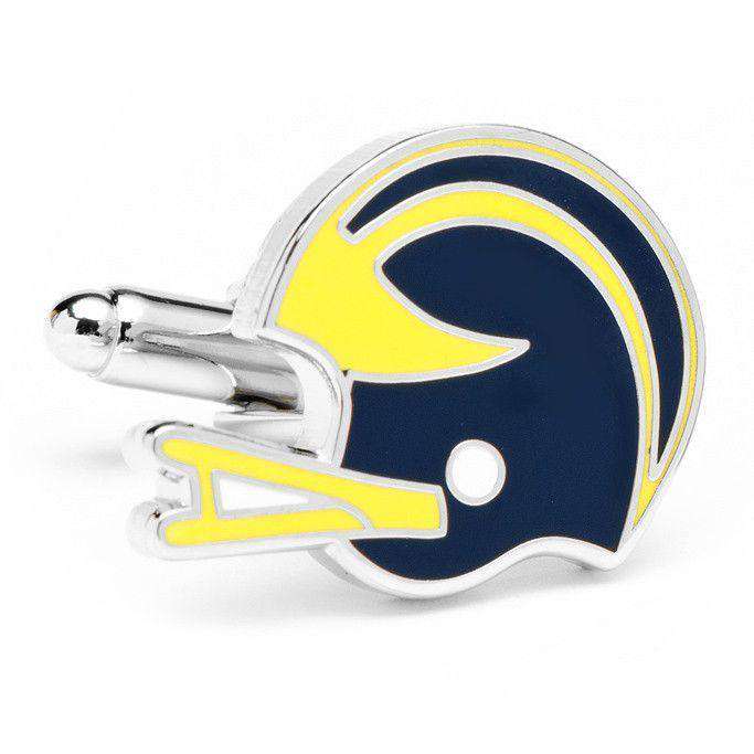 CufflinksInc Vintage Michigan Football Helmet Cufflinks in Silver  Country  Club Prep
