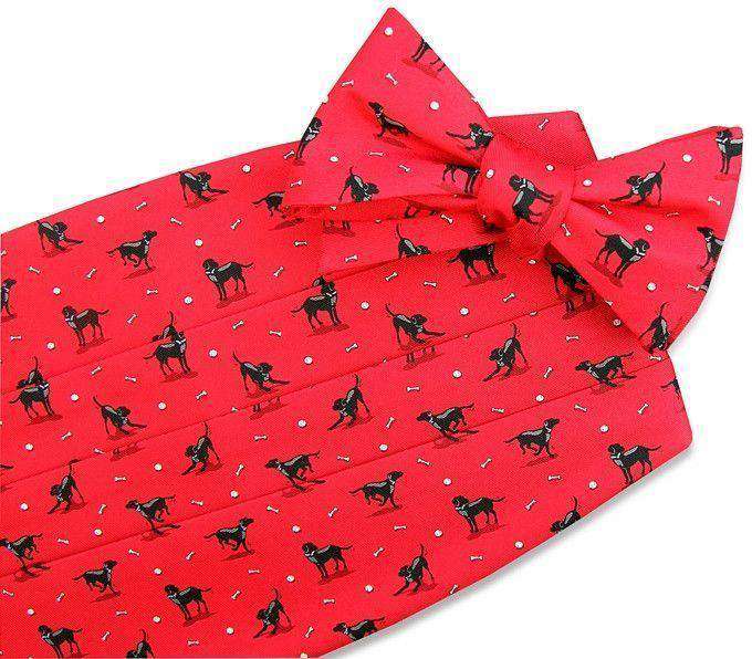 Black Lab Heaven Cummerbund Set in Red by Bird Dog Bay - Country Club Prep