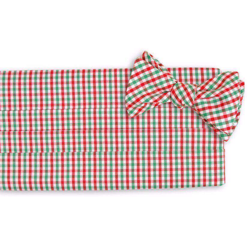 Christmas Tattersall Cummberbund Set in Green, Red and White by High Cotton - Country Club Prep