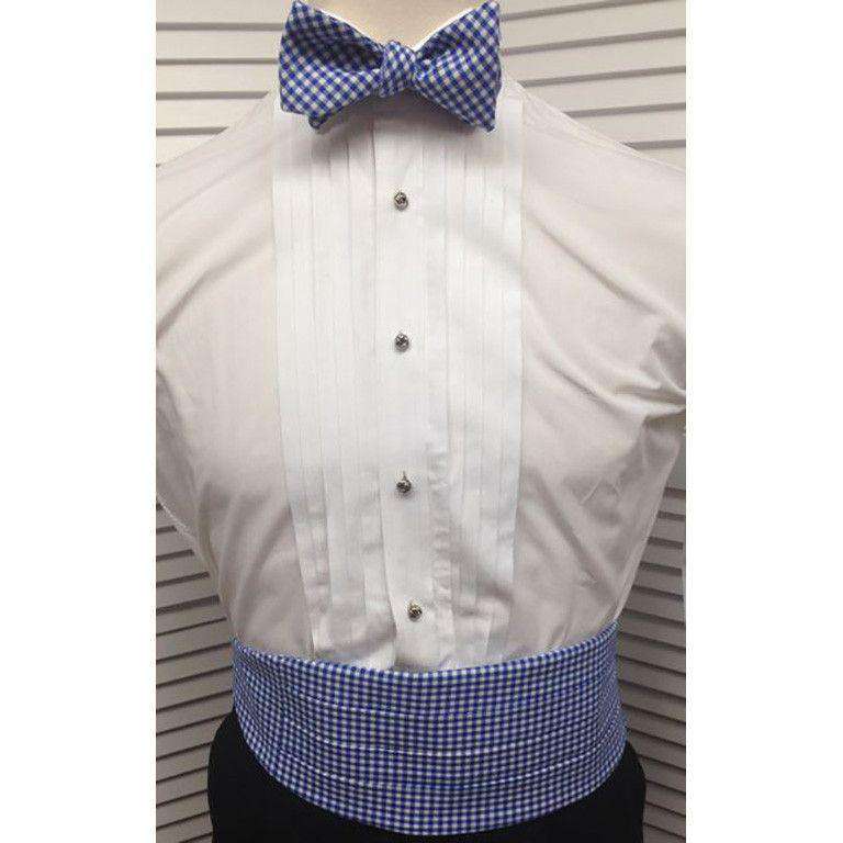 Cummerbund Set in Royal Blue Gingham by Just Madras - Country Club Prep