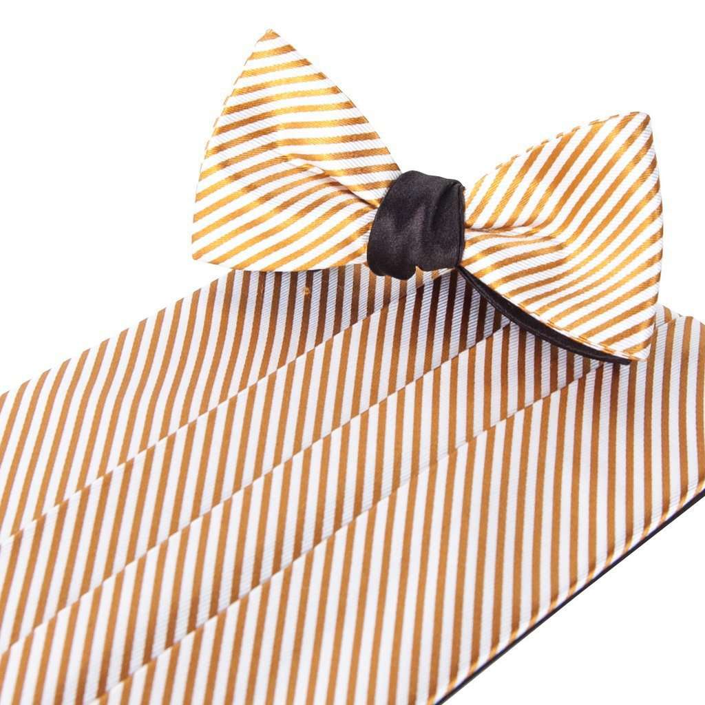 Goldfinger Cummerbund and Bow Set by Collared Greens - Country Club Prep