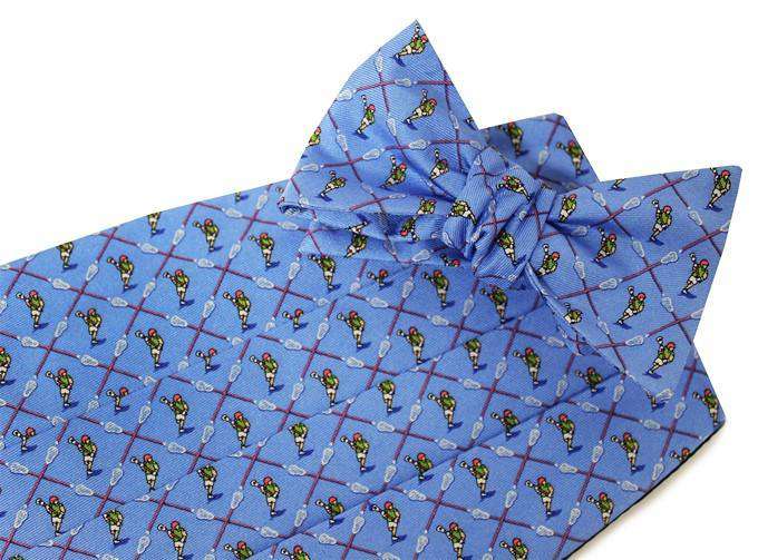 Lacrosse the Field Cummerbund Set in Blue by Bird Dog Bay - Country Club Prep