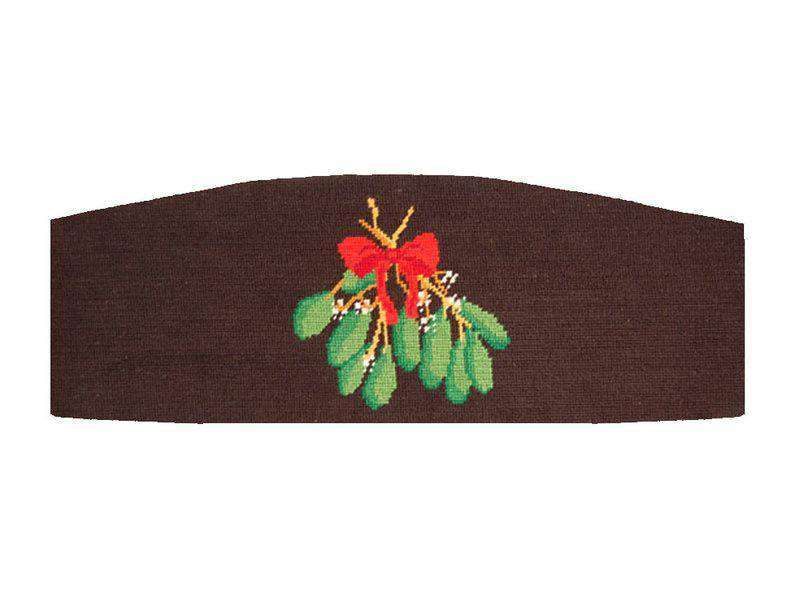 Mistletoe Needlepoint Cummerbund in Black by Smathers & Branson - Country Club Prep