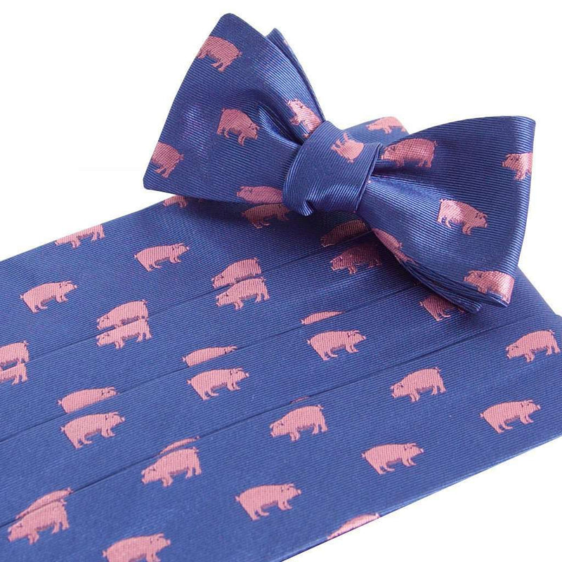 Pigs Royal Cummerbund and Bow Tie Set by Collared Greens - Country Club Prep