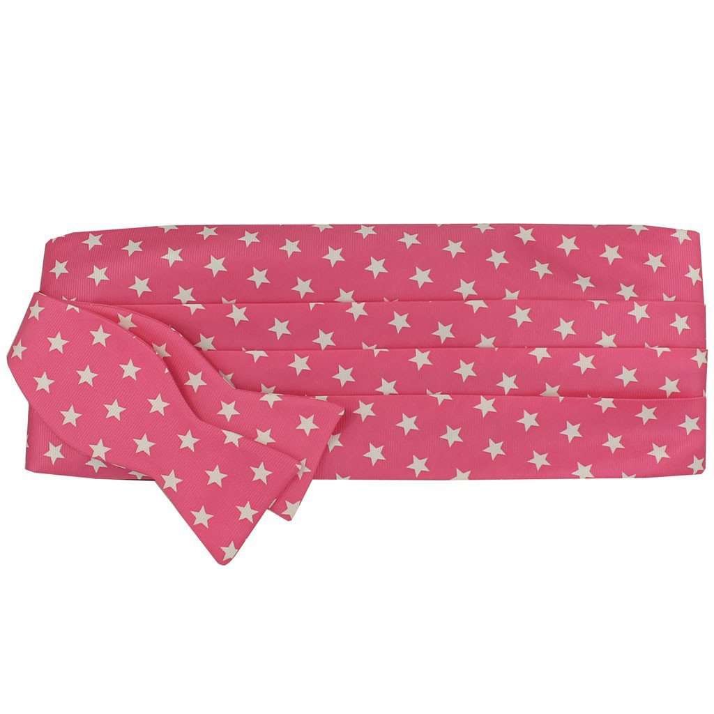 Southern Stars Cummerbund and Bow Set in Pink by Southern Proper - Country Club Prep