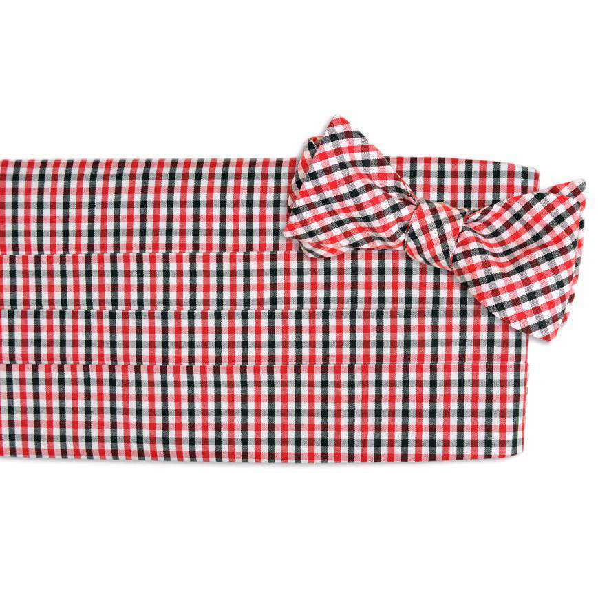 Tattersall Cummerbund Set in Red & Black by High Cotton - Country Club Prep